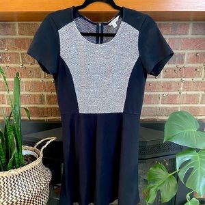 🟢3/$15 Black Scuba and Grey and Multi-Colored Knit Party Dress, Size M